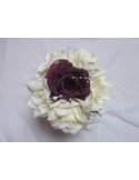 Bouquet mariage demoiselle honneur thème prune / ivoire
