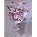 Bouquet mariage cascade "fleurit" avec Lys Parme et roses blanches