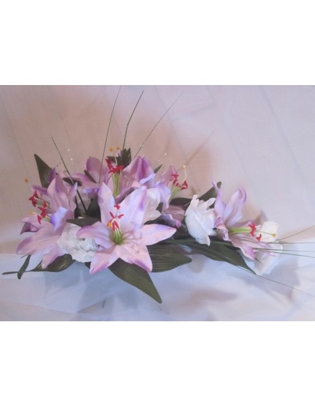 Bouquet mariage cascade "fleurit" avec Lys Parme et roses blanches