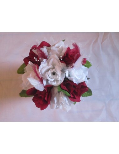 Bouquet Mariée Rond thème bordeaux, chocolat, noir avec des Roses